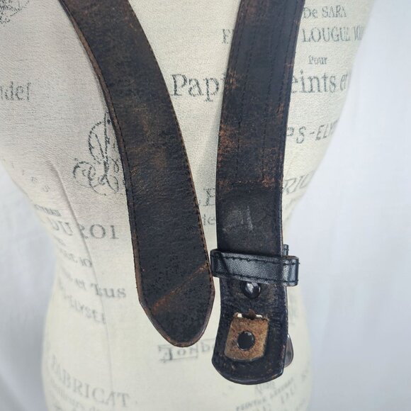 Vintage Western Textile Belt X Large Black Leather - Picture 7 of 9